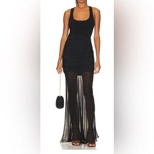Herve Leger Ruched Woven Mix Tank Gown Herve Leger NWT